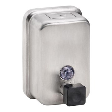 Dispenser per sapone 9,7 x 15 cm, in acciaio inox/argento