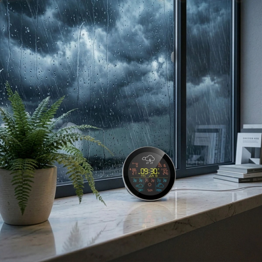 TESLA Electronics Device - Stazione meteo intelligente con sensore, batteria 400 mAh, Wi-Fi Tuya, IP44