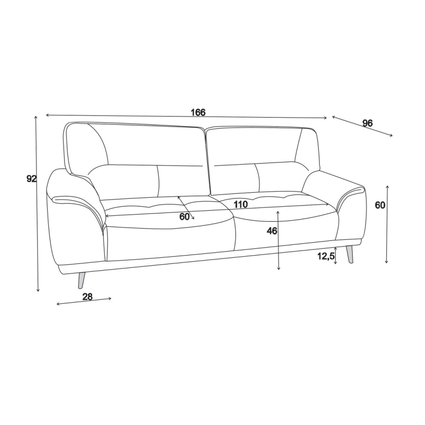 Divano due posti LIVORNO nero