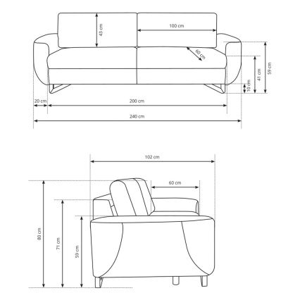 Divano a 3 posti AVESTA blu
