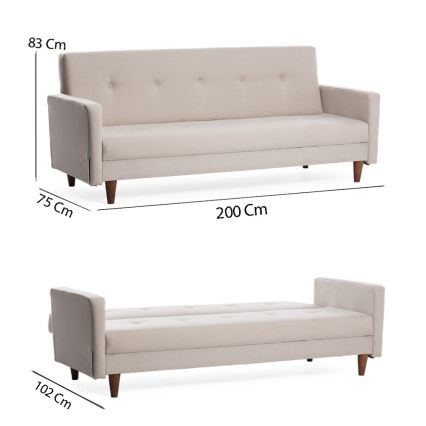 Divano a due posti NARA crema/beige