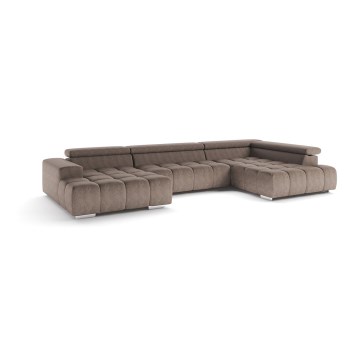 Divano angolare a U TROPEA, lato destro, beige