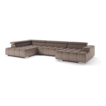 Divano angolare a U TROPEA sinistro beige