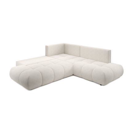 Divano letto angolare imbottito con contenitore a L ALMADA, versione sinistra, beige