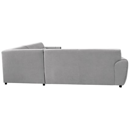 Divano angolare-letto a L con contenitore VISEU, lato destro, grigio/nero