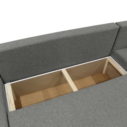 Divano angolare trasformabile universale a U ALMEIDA con vano contenitore, colore antracite