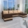 Divano angolare imbottito a U BRISTOL, universale e trasformabile in divano letto, marrone/beige
