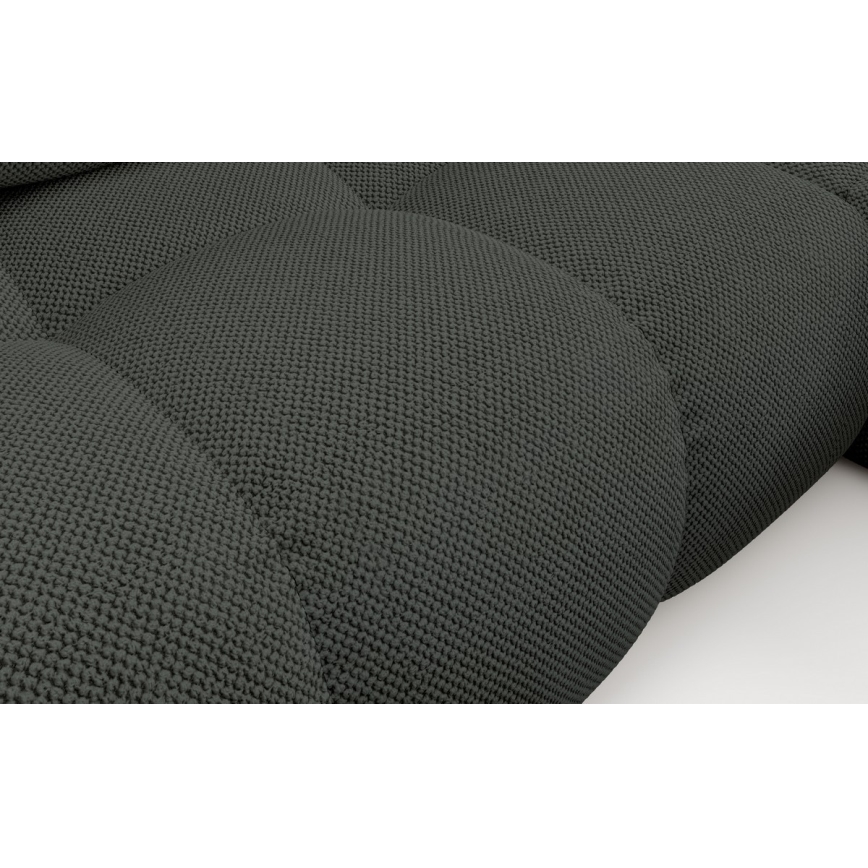 Divano letto angolare imbottito con contenitore a L ALMADA — versione angolo destro, antracite