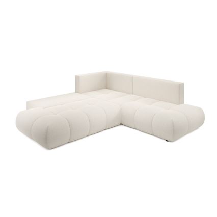 Divano angolare letto imbottito con contenitore a L ALMADA sinistro beige