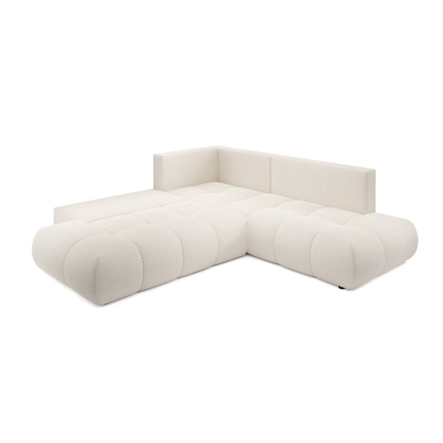Divano angolare letto imbottito con contenitore a L ALMADA sinistro beige