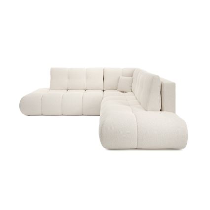 Divano angolare letto imbottito con contenitore a L ALMADA sinistro beige