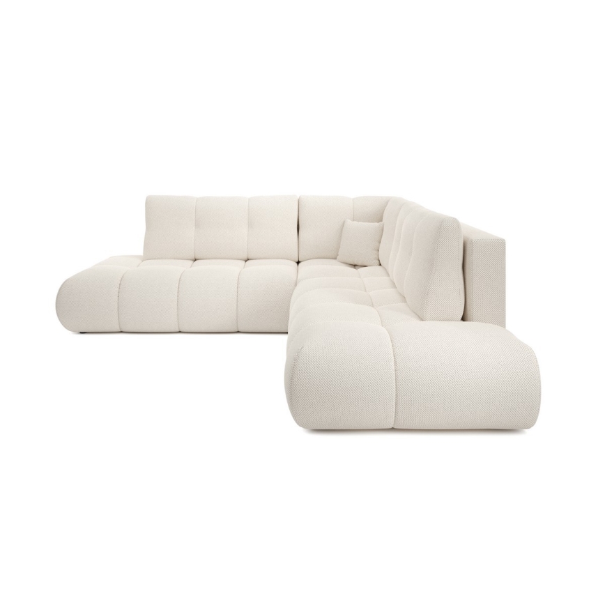 Divano angolare letto imbottito con contenitore a L ALMADA sinistro beige