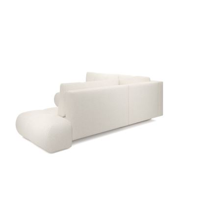 Divano angolare letto imbottito con contenitore a L ALMADA sinistro beige