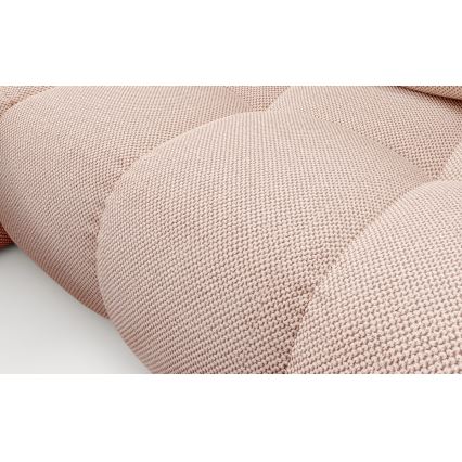 Divano angolare imbottito a L con letto estraibile e vano contenitore ALMADA, angolo sinistro, rosa