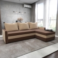 Divano angolare imbottito reversibile e convertibile a L BRISTOL marrone/beige