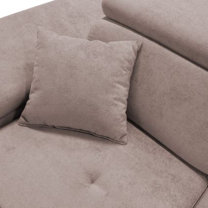 Divano angolare letto a L CASTELO con contenitore, lato sinistro, beige