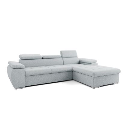Divano angolare letto a L con vano contenitore PADUA grigio angolo destro