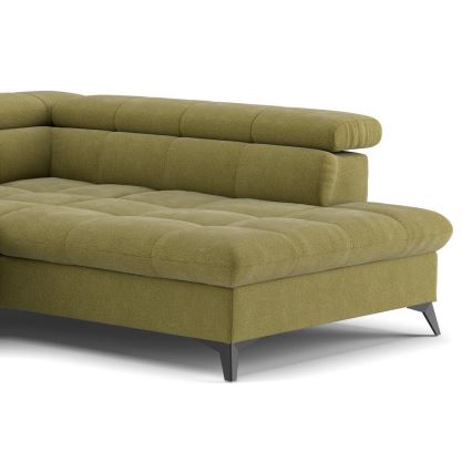 Divano angolare letto a L MARANO, lato destro, colore oliva
