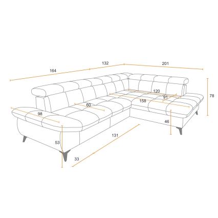 Divano angolare letto a L MARANO sinistro beige