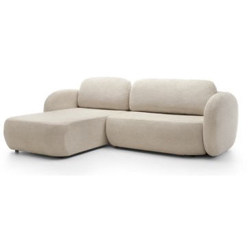 Divano angolare letto con contenitore a forma di L OLBIA sinistro beige
