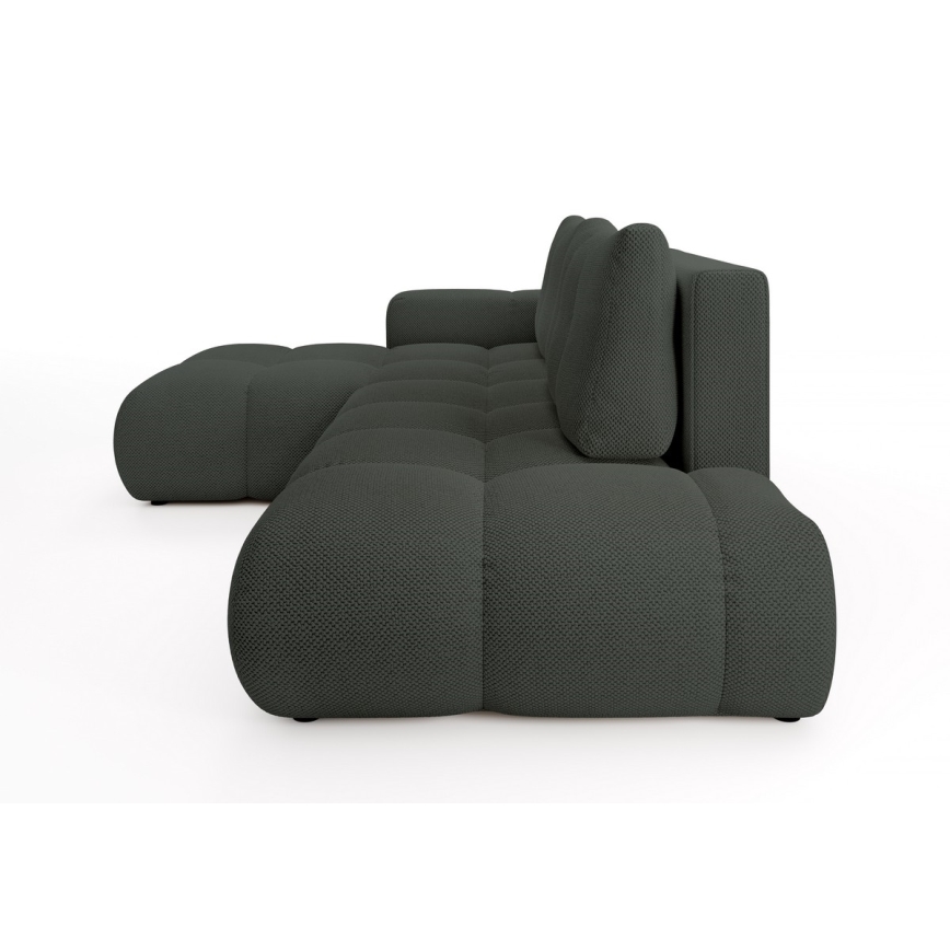 Divano letto angolare imbottito con contenitore a L ALMADA, angolo sinistro, antracite