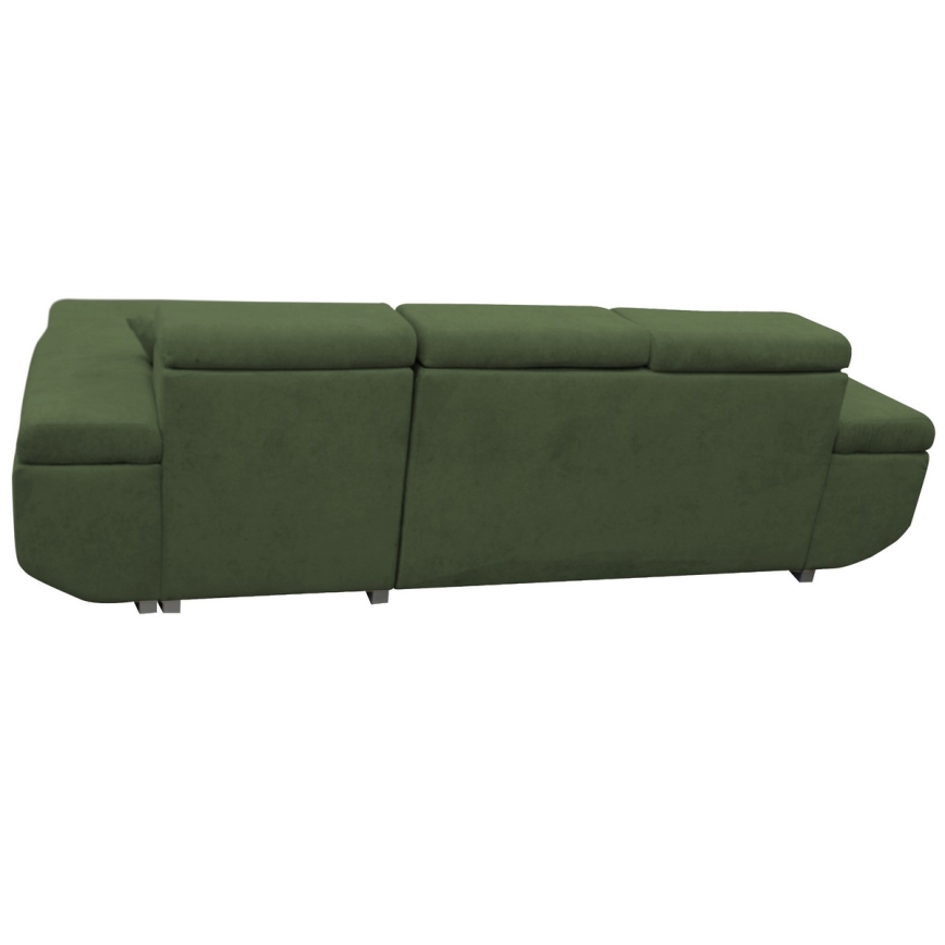 Divano angolare letto con contenitore a forma di L CASTELO, lato destro, verde