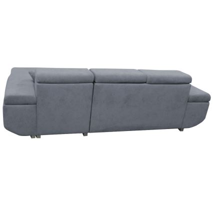 Divano angolare letto con contenitore a L CASTELO, lato destro, grigio scuro