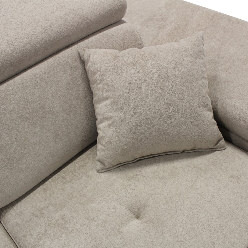 Divano angolare letto con contenitore a forma di L CASTELO, lato destro, grigio