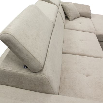 Divano angolare letto con contenitore a forma di L CASTELO, lato destro, grigio