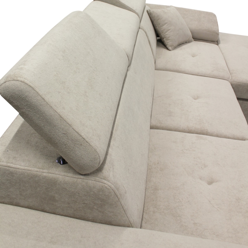 Divano angolare letto con contenitore a forma di L CASTELO, lato destro, grigio