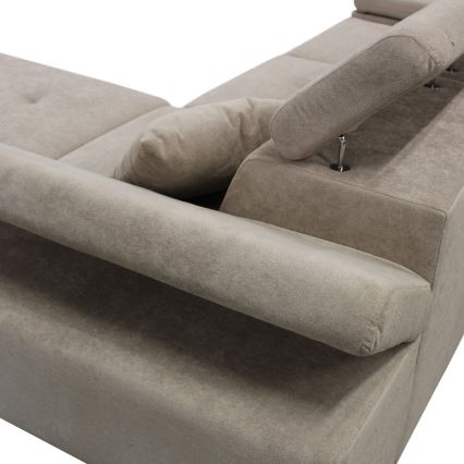 Divano angolare letto con contenitore a forma di L CASTELO, lato destro, grigio