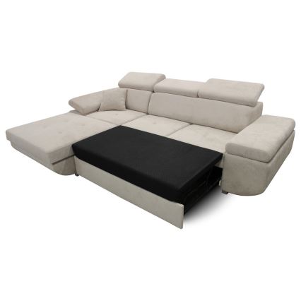 Divano angolare letto con contenitore a L CASTELO sinistro grigio