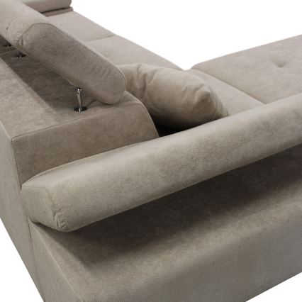 Divano angolare letto con contenitore a L CASTELO sinistro grigio