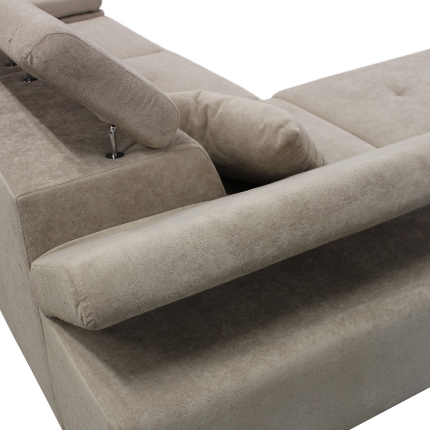 Divano angolare letto con contenitore a L CASTELO sinistro grigio