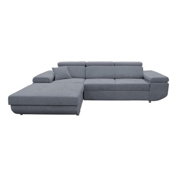 Divano angolare letto con contenitore a L CASTELO sinistro grigio scuro