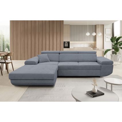 Divano angolare letto con contenitore a L CASTELO sinistro grigio scuro