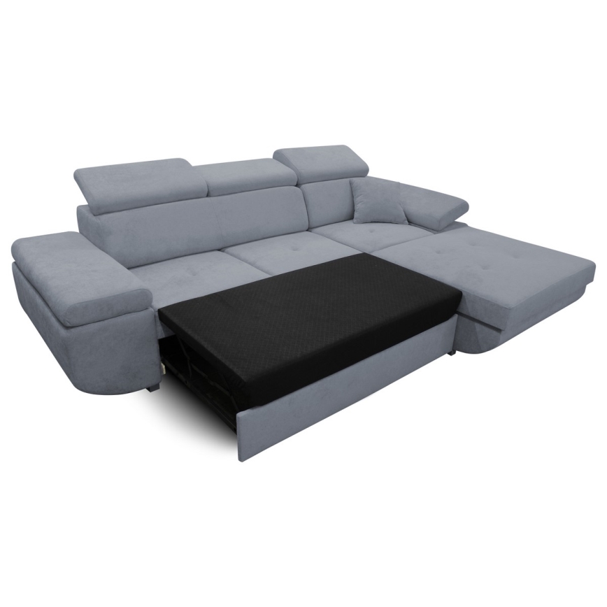 Divano angolare letto con contenitore a L CASTELO sinistro grigio scuro