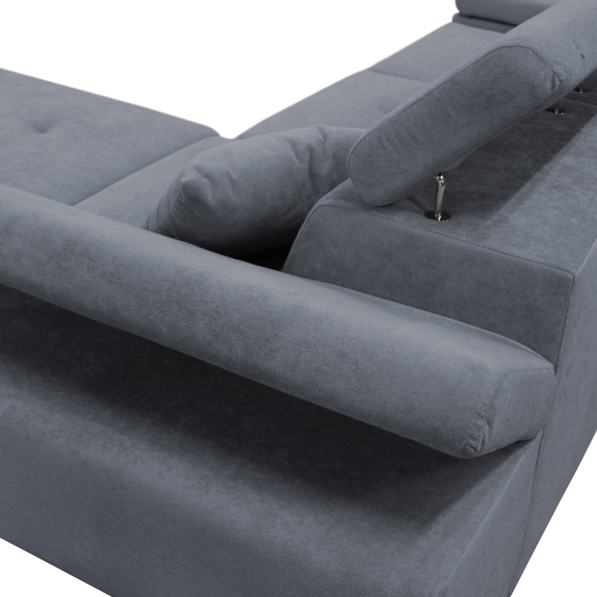 Divano angolare letto con contenitore a L CASTELO sinistro grigio scuro