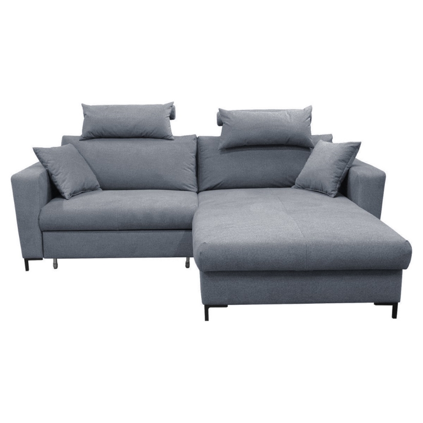 Divano angolare letto con contenitore a L HORTA, lato destro, grigio scuro