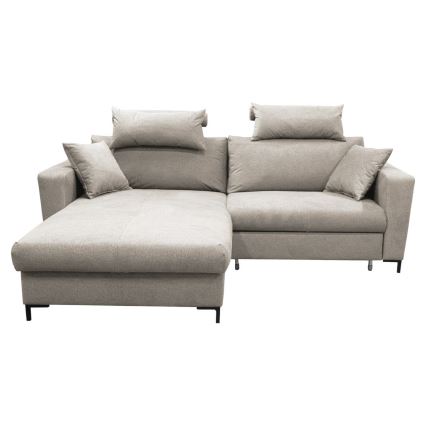 Divano angolare letto con contenitore a L HORTA sinistro grigio