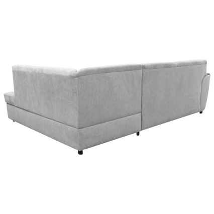 Divano angolare letto con contenitore a forma di L SERPA, lato destro, grigio
