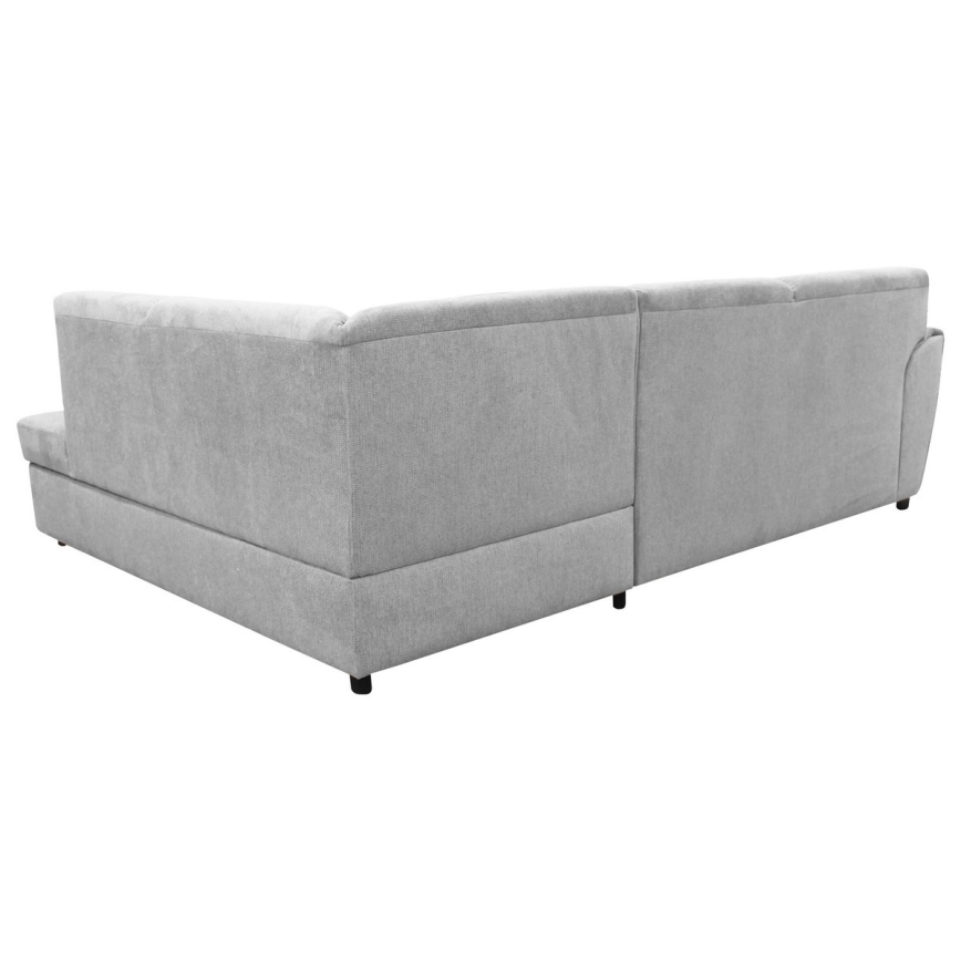 Divano angolare letto con contenitore a forma di L SERPA, lato destro, grigio