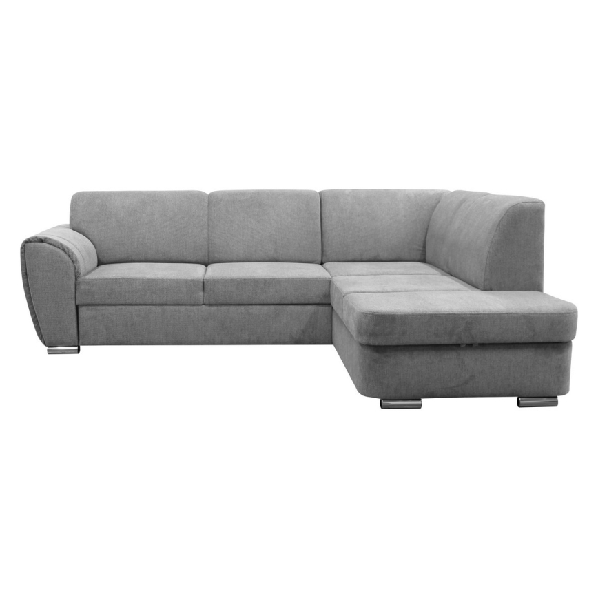 Divano angolare letto con contenitore a forma di L SERPA, lato destro, grigio