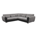 Divano angolare letto con contenitore a L VISEU sinistro grigio/nero