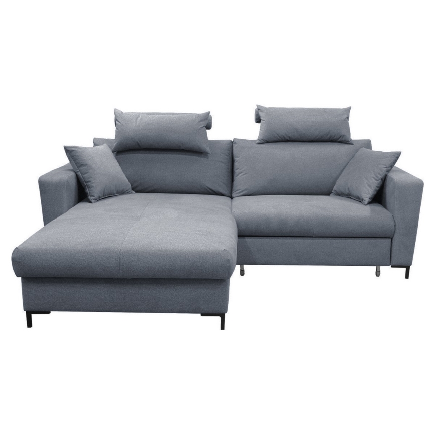 Divano angolare letto con contenitore a L HORTA sinistro grigio scuro