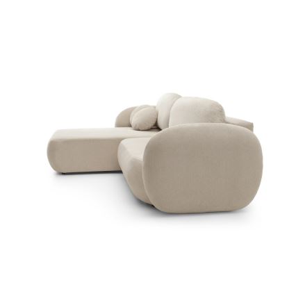 Divano angolare letto con contenitore a forma di L OLBIA sinistro beige
