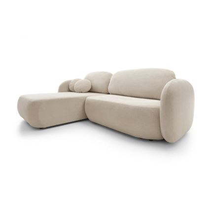 Divano angolare letto con contenitore a forma di L OLBIA sinistro beige