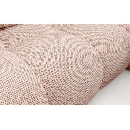 Divano letto angolare imbottito con contenitore a L ALMADA, penisola destra, rosa