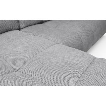 Divano letto angolare imbottito con contenitore a L ALMADA, lato sinistro, grigio