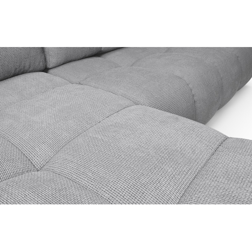 Divano letto angolare imbottito con contenitore a L ALMADA, lato sinistro, grigio